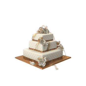 Square wedding cake
